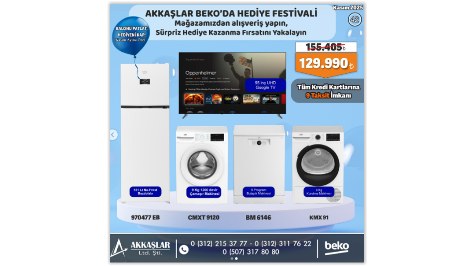Akkaşlar Beko’da Sınırlı Stokla İnanılmaz İndirimler Sizleri Bekliyor!